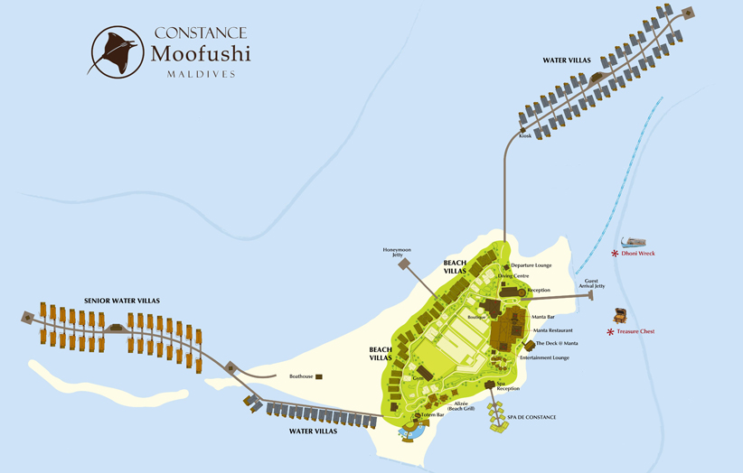 План отеля Constance Moofushi Resort map