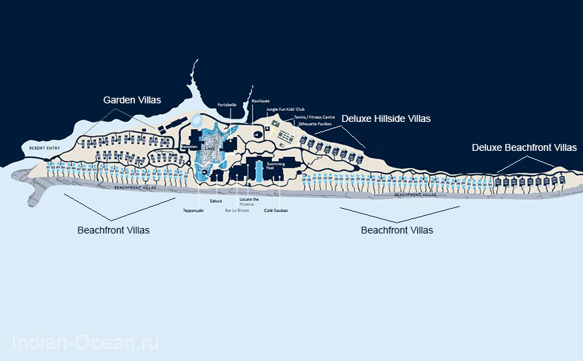План отеля Hilton Seychelles Labriz Resort & Spa map
