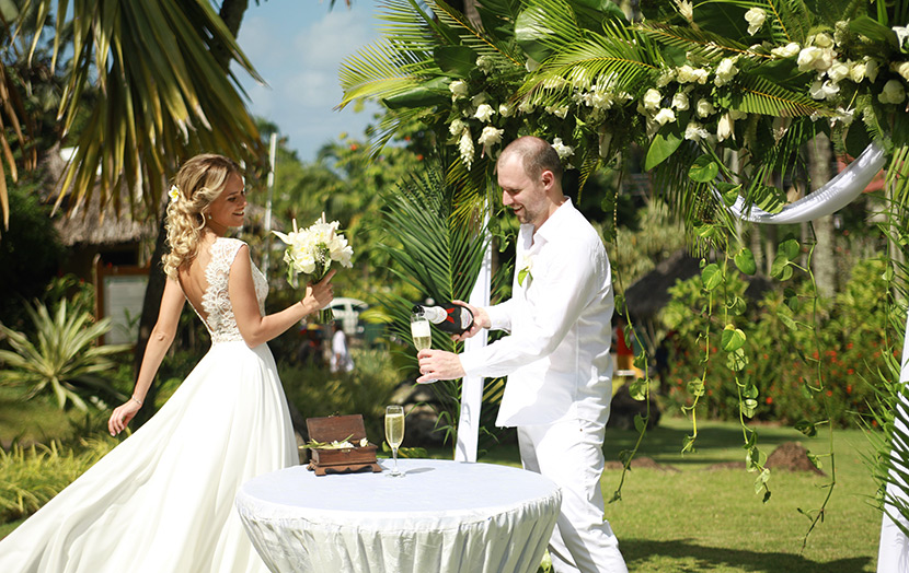 Свадебный тост свадьба Сейшелы Ботанический сад