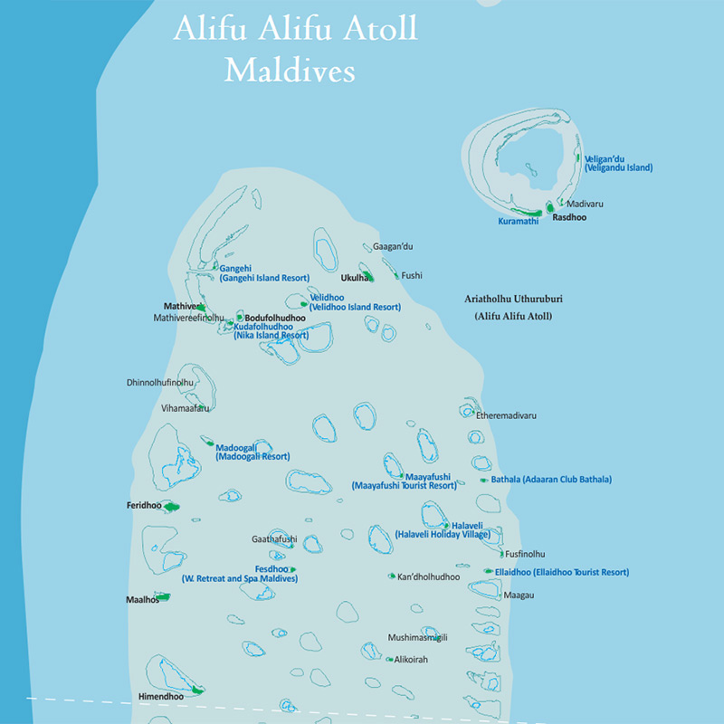 Карта северного Ари атолла