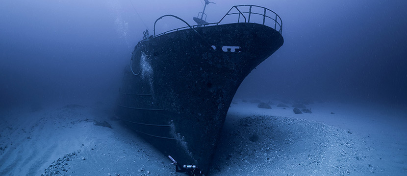  Затонувший корабль в прибрежных водах Маврикия 