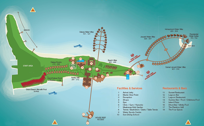 План отеля Olhuveli Beach Spa Maldives