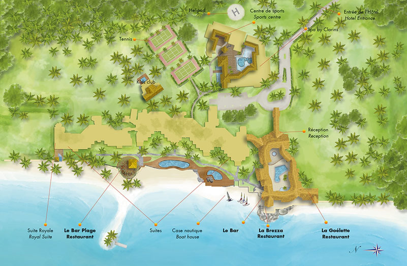 План отеля Beachcomber Royal Palm